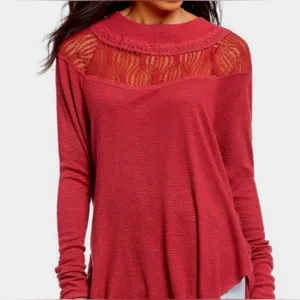 Free People Spring Valley lace trim top size‎ small thumbnail 3