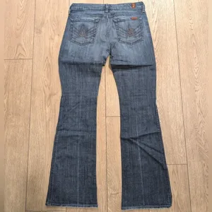 7 For All Mankind Womens 28 Tall Long‎ A Pocket Jeans Dark Wash Denim Boot Flare thumbnail 5