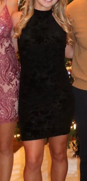 Guess Black Velvet Mini Dress thumbnail 1