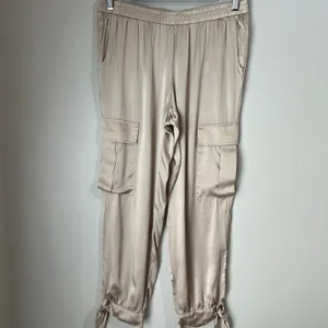 Amanda Uprichard Satin Matching Set Large 100% Silk Frankie Bomber Jacket Pants thumbnail 6