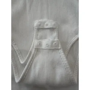 SHEIN Womens White Ribbed Mock Neck Puff Shoulder Long Sleeve Bodysuit Large thumbnail 4