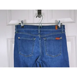 7 For All Mankind The Ankle Skinny Jeans Size 28 Blue Raw Hem Casual Edgy Staple thumbnail 6