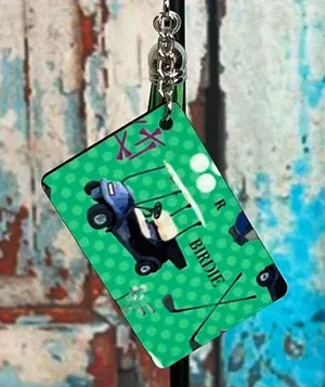 Golf Cart Green Keychain With Tassel New thumbnail 1