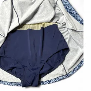 Vtg It Figures Slender Thighs One Piece Swimsuit Blue White Dress Women Sz 22w. thumbnail 4