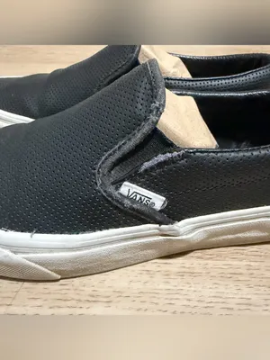 Vans Women's Black Slip-On Perforated Leather Loafers thumbnail 3