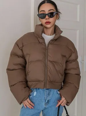 SheIn Brown Puffer Jacket thumbnail 1
