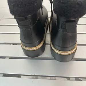 Marc Fisher Black Lined Rubber Fairly Waterproof Winter Lace Up Boots SZ… thumbnail 7