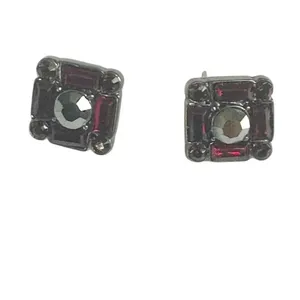 White House Black Market Red Baguette Stud Earrings thumbnail 4