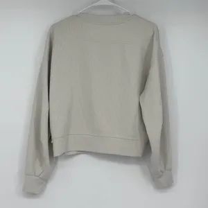 Lululemon Ribbed Softstreme Perfectly Oversized Cropped Crew‎ in Bone Size 6 thumbnail 2