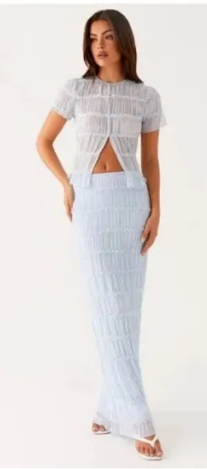 Peppermayo Daydreaming Low Rise Maxi Skirt - blue size 4 thumbnail 1