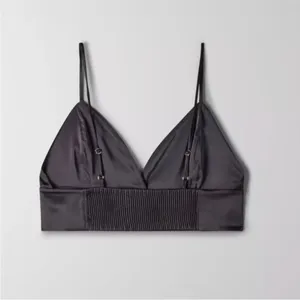 BABATON x ARITZIA SATIN BLACK GOTH ADJUSTABLE STRAP BRA TOP XXS thumbnail 3