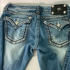 Miss Me Boot Cut Jeans with Contrast Stitching. 28. JS5014B32. Color Med: 52 thumbnail 4