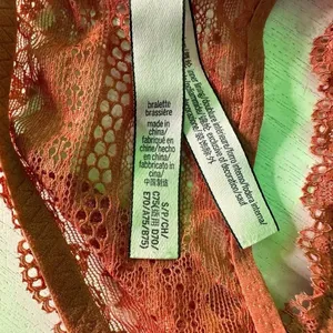 Victoria's Secret Floral Lace Racerback Bralette Size S Burnt Orange Loungewear thumbnail 13