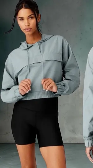 Alo International Anorak Hoodie Cosmic Grey‎ Athletic Outdoors Utility L thumbnail 1