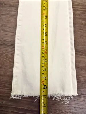 MOTHER Hustler Ankle Fray Jeans 23 Fairest of Them All White $228 thumbnail 10