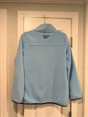 NWT Reebok Size M Blue Full Zip Fleece Jacket Retro Colorblock Outdoor Active thumbnail 4