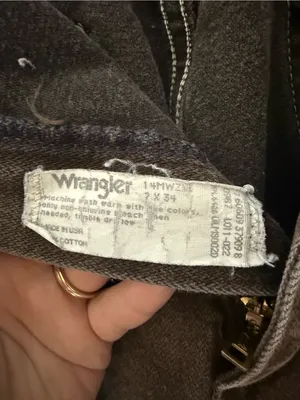 Vintage Wrangler 14MWZ Brown High Rise Jeans Women 7x34 Made USA thumbnail 4