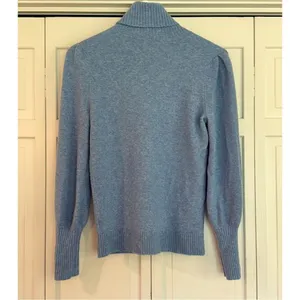 J.crew blue wool blend puff sleeve sweater small thumbnail 9
