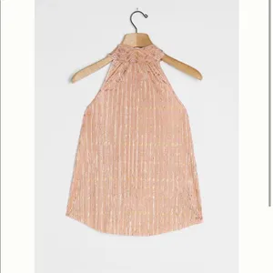 Anthropologie Vickie Halter Top Peach and Metallic Gold NEW thumbnail 11