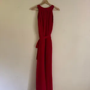 Sabine Red Chiffon Boho Colorful Floral Beaded Maxi Formal Dress Size Small thumbnail 5