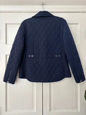 Talbots Navy Quilted Lightweight Puffer Jacket Size Large Ribbed Sides‎ Full Zip thumbnail 5