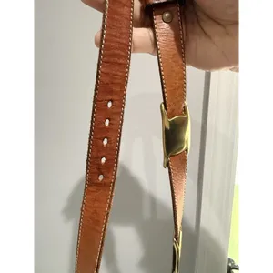 Vtg DKNY‎ Belt Womens Tan Leather Gold Tone Concho Southwest Cowboy 90s 34" M/L thumbnail 6