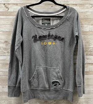Campus Heritage‎ Iowa Hawkeyes Womens Medium Sweatshirt Gray Wide Neck College thumbnail 1