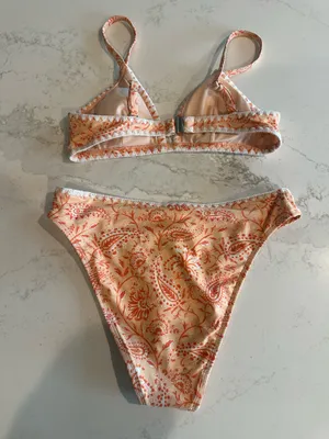 Cupshe Mandarins Paisley Bralette Cheeky Hipster Bikini Set thumbnail 2