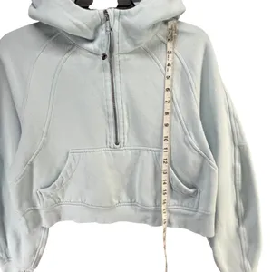 Lululemon Scuba Oversized Half-Zip Hoodie Womens XS-S Powder Blue Fleece Casual thumbnail 11