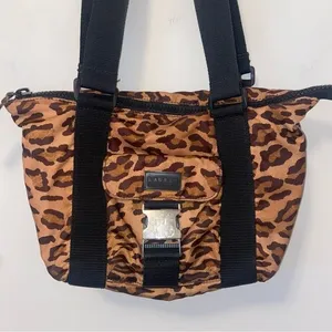 Lauren Ralph Lauren Leopard Print Shoulder Bag Black Strap Zip Closure thumbnail 3