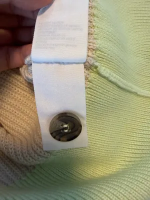 COS Cotton Ribbed Knit Colorblock Cardigan Cream Green thumbnail 7