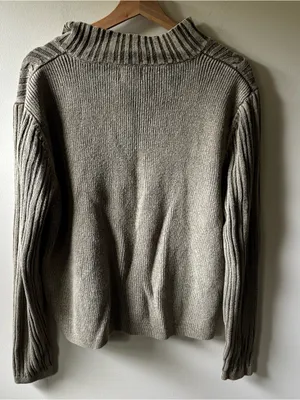 PBJ Blues Army Green 90s Cable Knit Sweater thumbnail 4