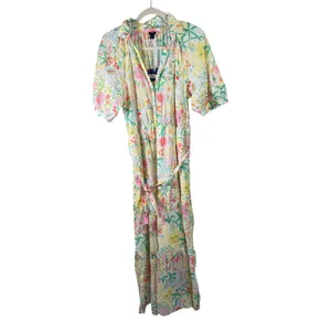 Roller Rabbit x Target Vacation Maxi Dress Tropical Fruit Floral 100% Cotton Med thumbnail 4