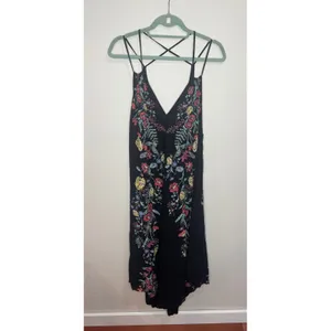 Free People Ashbury Maxi Slip Dress Sz‎ XS Black Floral thumbnail 5