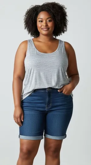 Old Navy Heathered Light Gray Scoop Neck Tank with Rounded Hemlone thumbnail 1