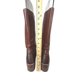 Vintage Frye Campus 14L Tall Boots Pebbled Leather Cognac Brown‎ Women's 9.5M thumbnail 8