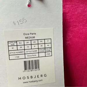 Hosbjerg Elora High Waist Pink Flare Pants Slit Hems Hot Pink Medium M NWT NEW thumbnail 5