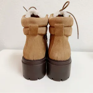 Marc Fisher Leigan Caramel Suede Sherpa Trim Lug Hiking Boot NWOT Size 5 thumbnail 6