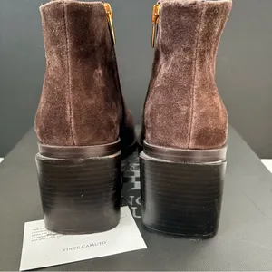 Vince Camuto Kelmi Women's Chocolate Brown Suede Ankle Boots 7.5 thumbnail 3
