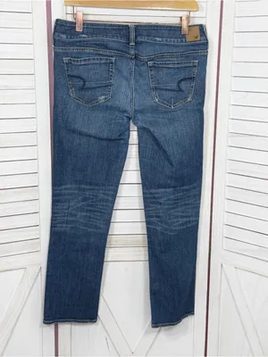 American Eagle Artist Low Rise Crop Stretch Jeans‎ Blue 6 Retro Capri Y2K thumbnail 3