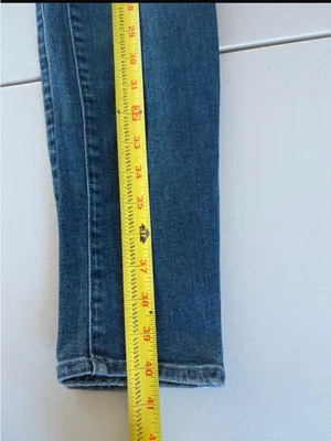MOTHER Blue Denim Jeans with Copper Button Detail thumbnail 10