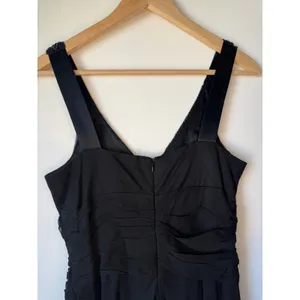 Donna Ricco Y2K Vintage Black Silk Beaded Handkerchief Cocktail Dress Size 8 thumbnail 5