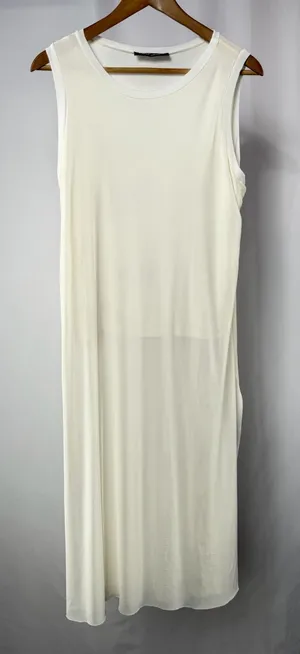 Wet‎ Seal Sleeveless Side Slit Shear Long Top in Off White Size Medium thumbnail 1