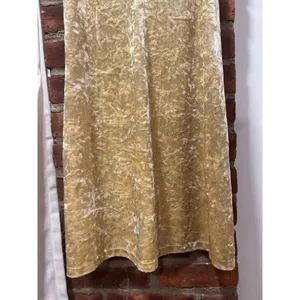 Zara 90s Crushed Velvet Slip Mini Dress Mustard Gold Size M thumbnail 4
