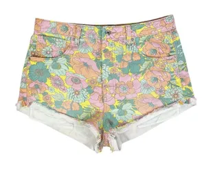 Wild Fable‎ Highest Rise Cheeky 70s Hippie Floral Cutoff Jean Shorts Size 10 thumbnail 1