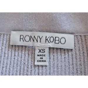 NWT Ronny Kobo IONE in French Gray Plaited Rib Stretch Knit Maxi Skirt XS $356 thumbnail 3