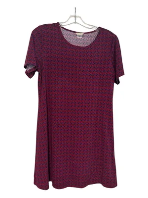 Natural Life Geometric T-Shirt Dress Red Purple Size Medium Boho Casual thumbnail 2