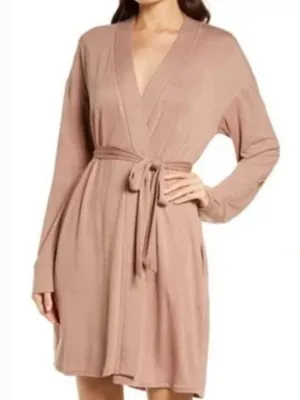 Skims Sienna Brown Ribbed Long Sleeve Robe thumbnail 1
