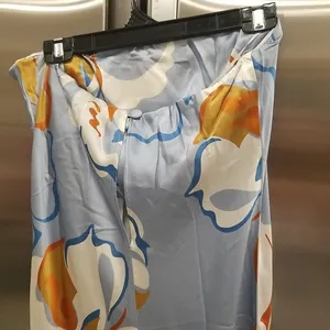 💕REFORMATION💕 Joanne Silk Dress ~ Hyperion Blue Print 10 NWT thumbnail 9