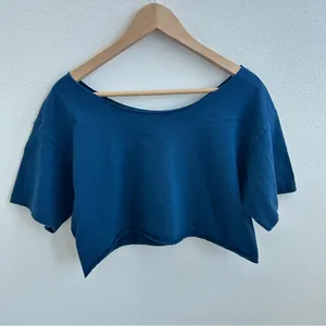 Vans Blue Off the Shoulder Cropped Top thumbnail 4